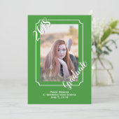 緑白写真卒業発表 招待状 (スタンド正面)