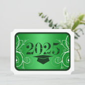 緑白枠卒業招待状 招待状 (スタンド正面)