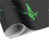 緑白熱［赤熱］光を放つ心拍脈抽象芸術 ラッピングペーパー (ロールコーナー)