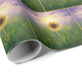緑白熱［赤熱］光を放つ草地のひまわり ラッピングペーパー (ロールコーナー)