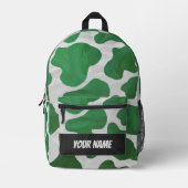 緑白牛模様モノグラム プリントバックパック (正面)