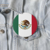 緑白赤三色旗、鷲メキシコの旗 缶バッジ (インサイチュ)