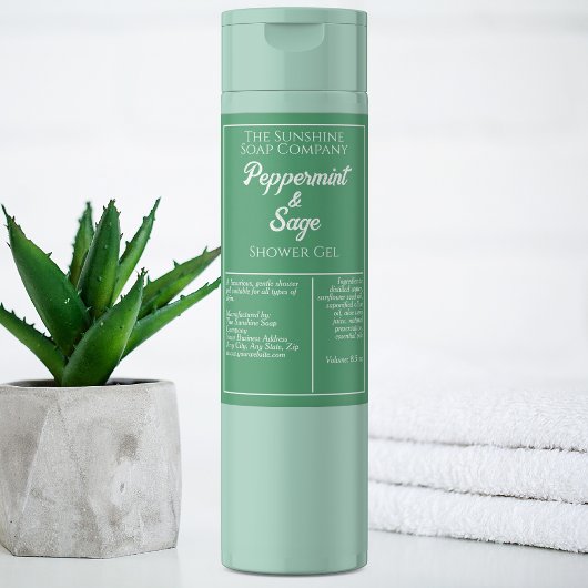 緑白防水化粧品ボトルラベル フードラベル