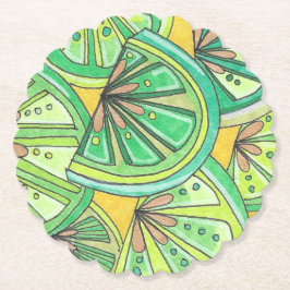 緑石灰火型のホタテ型コースター ペーパーコースター