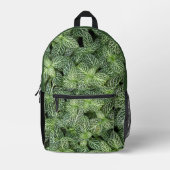 緑神経植物離れフローラ プリントバックパック (正面)