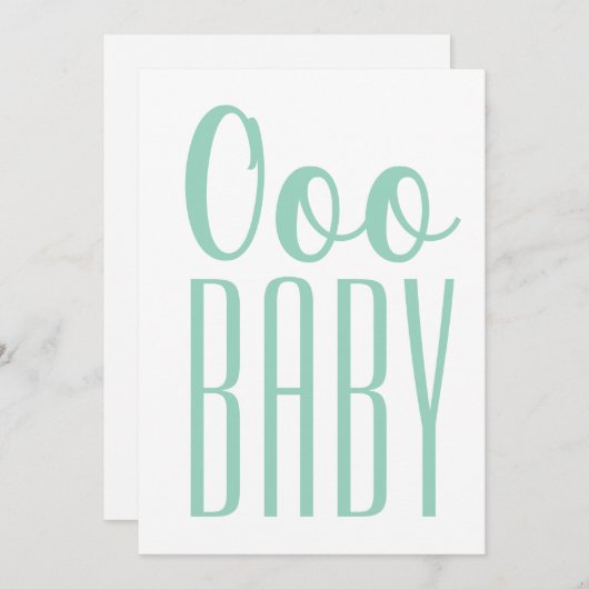 緑空白ののOooベビー:男の赤ちゃんまたはシャワー応答 シーズンカード (正面/裏面)