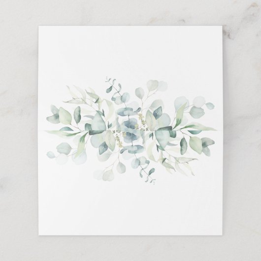 緑空白のエレガントの葉座席表 プレイスカード (外部開封)