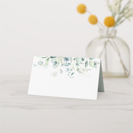 緑空白のエレガントの葉座席表 プレイスカード (裏面)