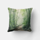 緑竹林の水の色の装飾 クッション (裏面)