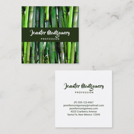 緑竹茎自然撮影広場 スクエア名刺 (正面/裏面)