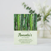 緑竹茎自然撮影誕生日 インビテーションポストカード (スタンド正面)