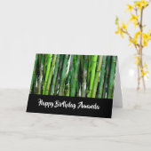 緑竹茎自然撮影誕生日 カード (黄色い花)