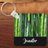 緑竹茎自然撮影 キーホルダー (正面)