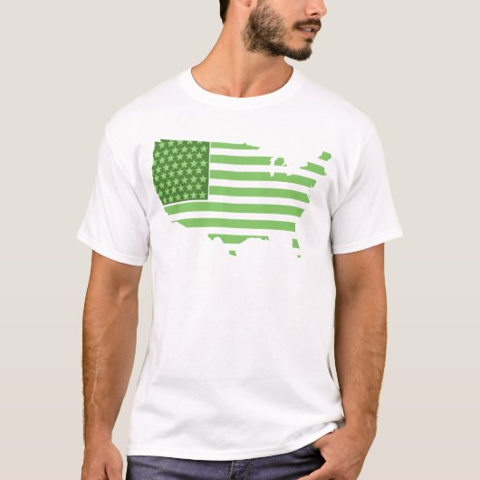 緑米国の旗 Tシャツ (正面)