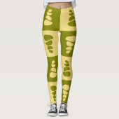 緑素晴らしと砂丘の模様 レギンス (正面)