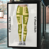 緑素晴らしと砂丘の模様 レギンス