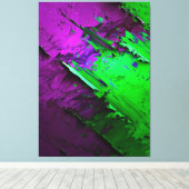 緑素晴らしと紫の抽象芸術 キャンバスプリント (インサイチュ (ウッドフロア))