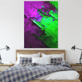 緑素晴らしと紫の抽象芸術 キャンバスプリント (インサイチュ (寝室))