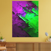 緑素晴らしと紫の抽象芸術 キャンバスプリント (インサイチュ (リビング))