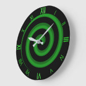 緑素晴らしと黒の螺旋壁時計 ラージ壁時計 (傾斜)