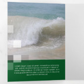 緑素晴らしの透コンテンポラリー過性 三つ折りカード (内部最初)