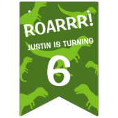 緑素晴らし恐竜テーマ誕生会 バンティングフラッグ (第3の旗)