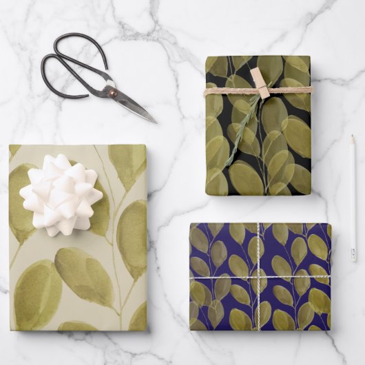 緑素晴らし水色 ラッピングペーパーシート (正面)