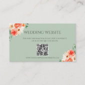 緑素朴とオレンジの植物学の結婚ウェブサイト エンクロージャーカード (正面)