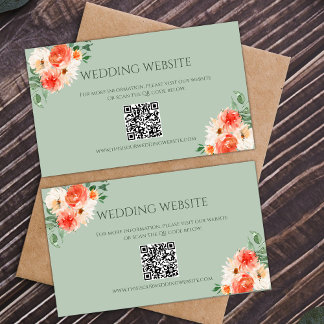 緑素朴とオレンジの植物学の結婚ウェブサイト エンクロージャーカード