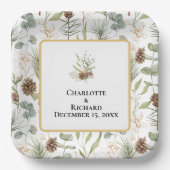 緑素朴とピネコン ペーパープレート (正面)