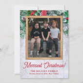 緑素朴と木のクリスマスの写真 シーズンカード (正面)