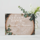 緑素朴と木のスライスのリハーサルディナー 招待状 (スタンド正面)