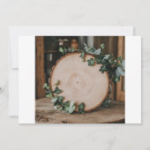 緑素朴と木のスライスのリハーサルディナー 招待状 (裏面)