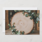 緑素朴と木のスライスバチェロレッテ 招待状 (裏面)