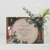 緑素朴と木のスライスブランチ&バブリー 招待状 (スタンド正面)