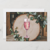 緑素朴と木のスライスブランチ&バブリー 招待状 (裏面)