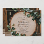 緑素朴と木切りブリデスメイド昼食会 招待状 (正面/裏面)