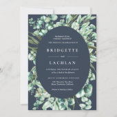緑素朴と海軍ユーカリ結婚ス 招待状 (正面)