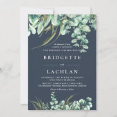 緑素朴と海軍ユーカリ結婚ス 招待状 (正面)