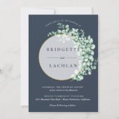 緑素朴と海軍ユーカリ結婚ス 招待状 (正面)