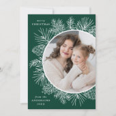 緑素朴と白のピネコン写真 シーズンカード (正面)