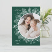 緑素朴と白のピネコン写真 シーズンカード (スタンド正面)