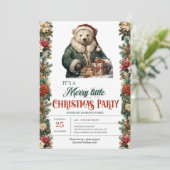 緑素朴と金ゴールドのエレガント極性ビールプレゼント 招待状 (スタンド正面)