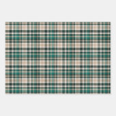 緑素朴と黄褐色のクリスマスパターン ラッピングペーパーシート (正面)