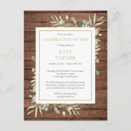 緑素朴のお祝いの生活招待状 ポストカード