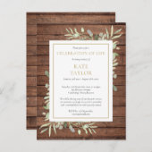 緑素朴のお祝いの生活招待状 ポストカード (正面/裏面)