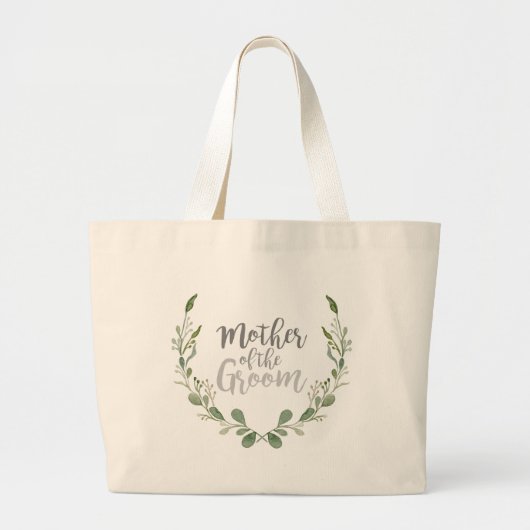 緑素朴のつる植物マザーオブザグルーマー ラージトートバッグ (正面)