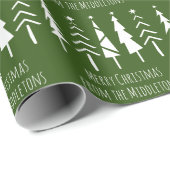 緑素朴のクリスマスツパーソナライズされたリー ラッピングペーパー (ロールコーナー)