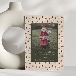 緑素朴のクリスマスツリー縦2枚 シーズンカード