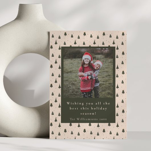 緑素朴のクリスマスツリー縦2枚 シーズンカード